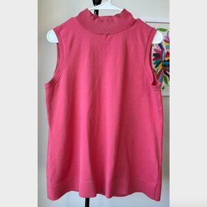 Pendleton Coral Silk Turtleneck Sleeveless Knit  - Size M